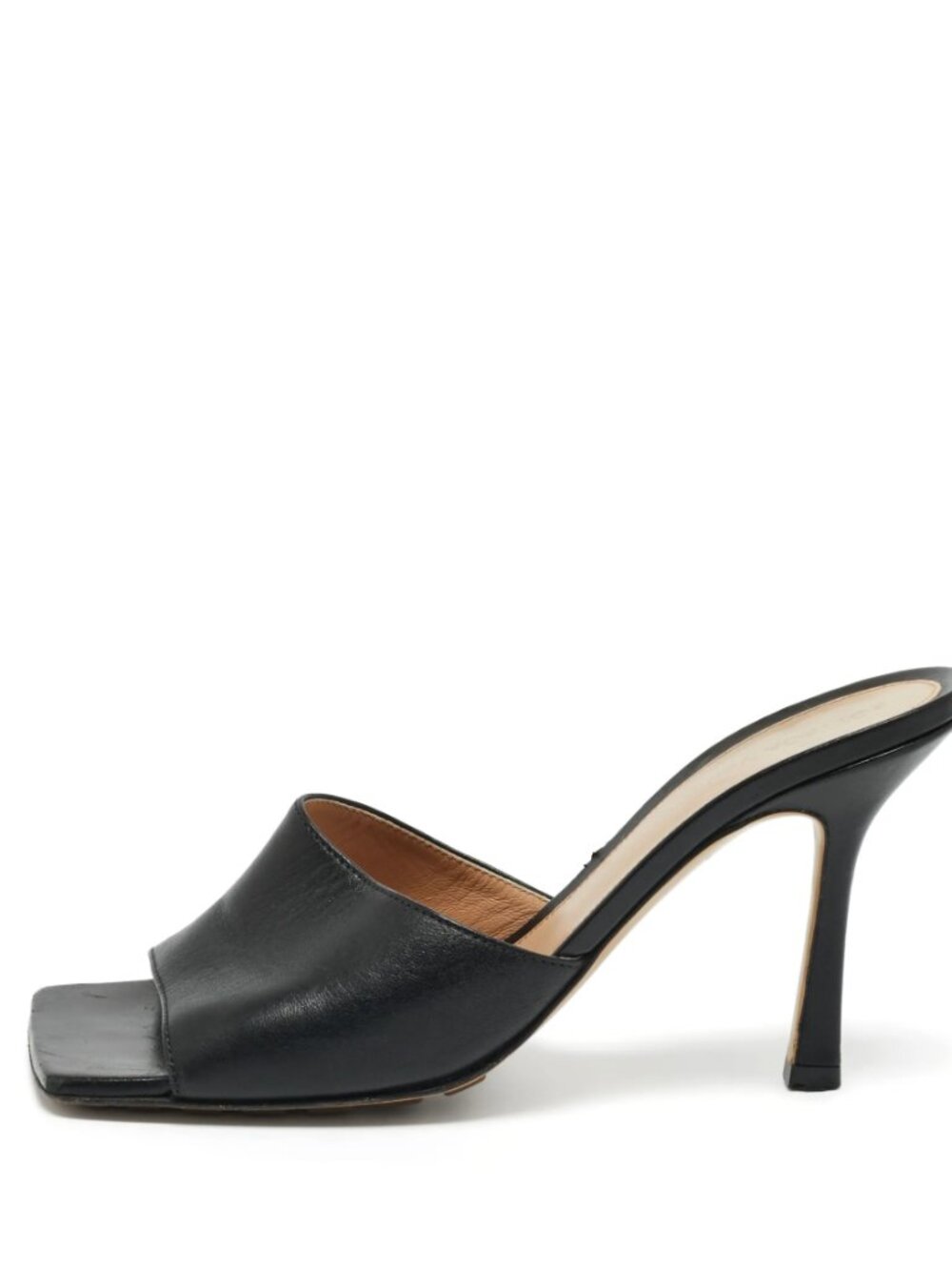 Bottega Veneta Stretch square-toe leather heeled sandals in 37.5 - Picture 5 of 6